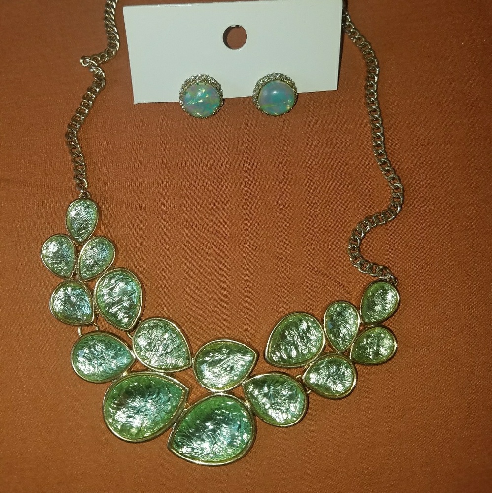Necklace. Earrings.